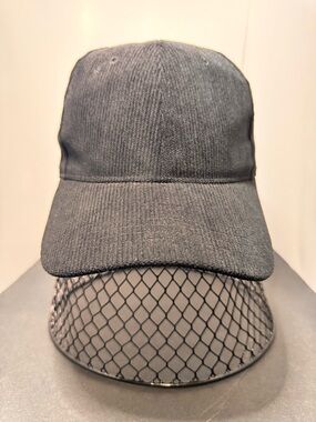Men's Culduroy Gray Baseball Cap with Curved Brim